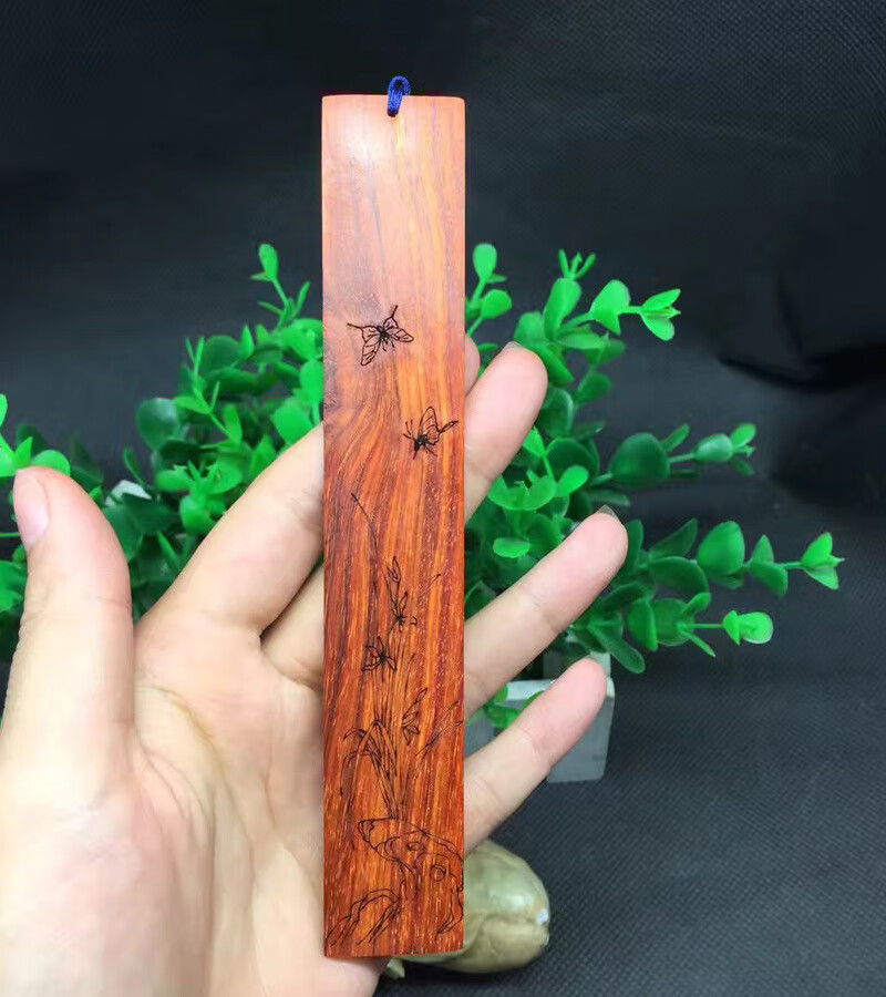 檀源祥书签创意小叶紫檀梅兰竹菊书签套装文化礼品木质书签定制zclq23