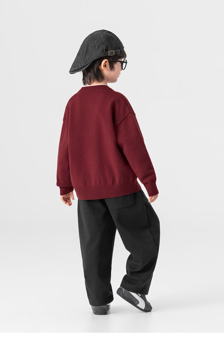 Duoduo Home [Year of the Horse New Clothes] Boys' Knitted Sweater 2026 Spring Autumn Cartoon Embroidered Stylish Children's Warm Innerwear Sweater 15