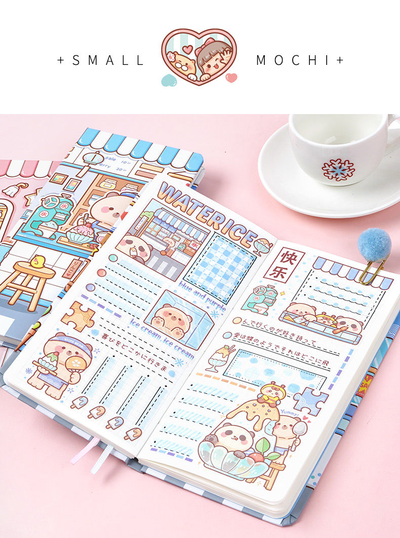 小郎人 小郎人小麻薯weeks手帐本方格内页周计划本手账本网格新款可爱