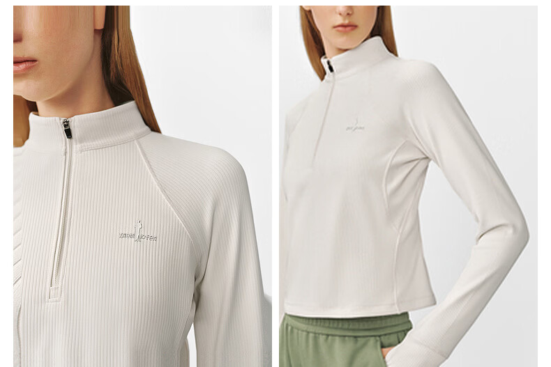 Biyinlefen [Sun Protection Quick-Dry] Women's Top for Spring And Autumn, Casual Outdoor Sports Style, Moisture-Wicking Comfortable Stand-Collar Long-Sleeve T-Shirt 7