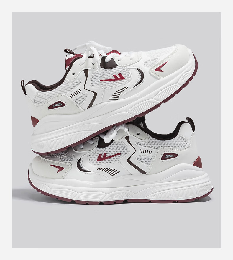 Warrior Official Women's Casual Shoes 2026 Summer New Breathable Height-Increasing Sports Shoes White/Light Gray/Black Size 36 9