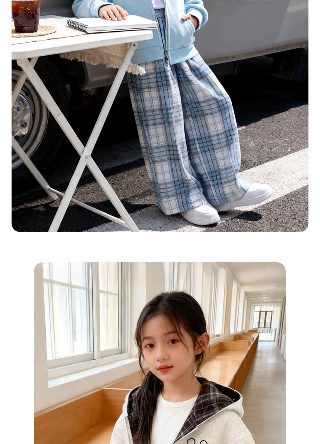 Disney Kids Fashion Children's Set 2026 Autumn New Korean Style Girls' Plaid Wide-Leg Pants Trendy Girl Fall Outfit 11