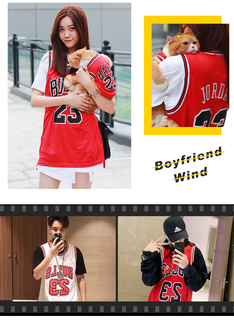 (guijiaoer)篮球背心女23号公牛队运动球衣定制宽松bf风两件套外穿