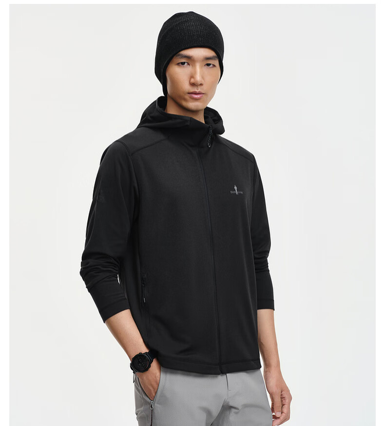 Biyinlefen Extreme Sun Protection T 2026 Spring New Men's Casual Commuter Quick-Dry Hooded Knit Jacket 6