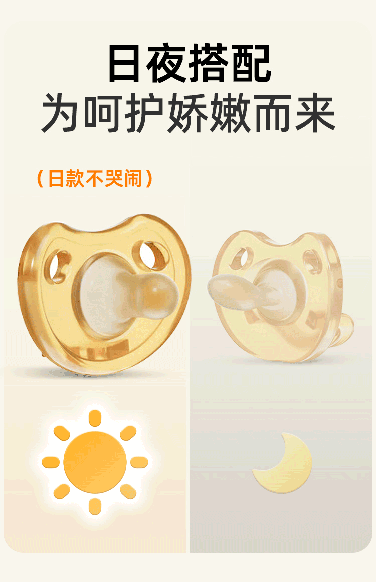 SunnyKinder Baby Pacifier for 0-6 Months, Anti-Colic for Newborns And Above 1 Year Old, Food-Grade Silicone Sleep Teether 3