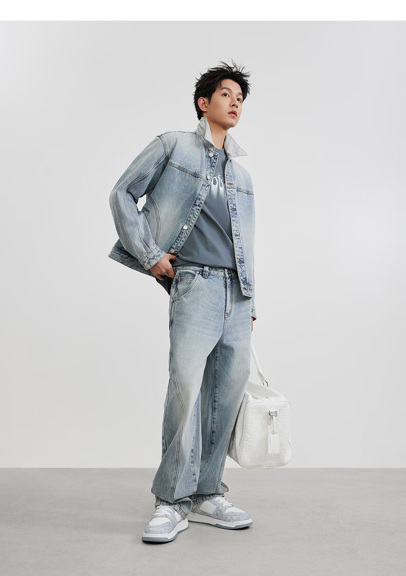 CABBEEN Vintage Blue Denim Jacket Men Fashion Urban 2026 Spring Structured Stylish Denim Jacket 16
