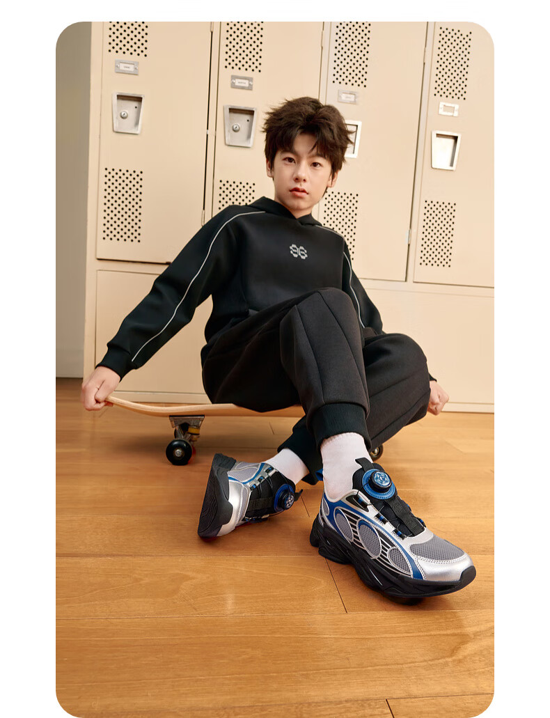 QIAODAN New Year Spring Festival Boys' Running Sports Shoes [Galaxy 2.0] Kids Shoes Black/Ivory White Size 37 14