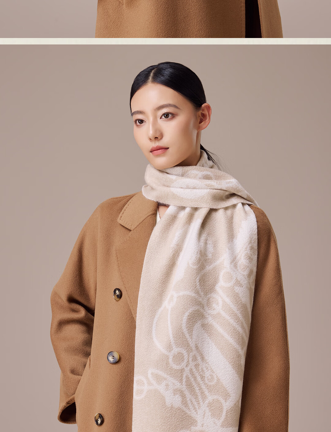 Shanghai Story Autumn Winter New 100% Cashmere Extended Scarf Jacquard Neck Warmer Gift Box for Elders Mom Mother's Day Birthday Gift 13