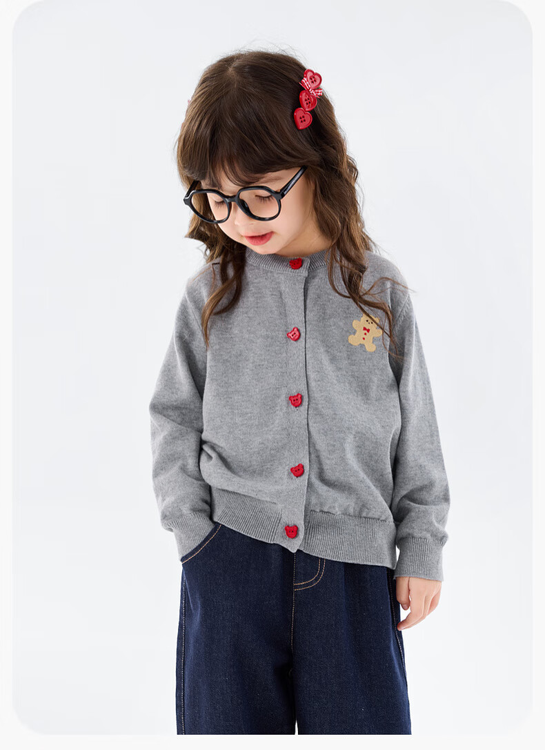 Dudu Kids Girls Cotton Sweater Spring Baby Academy Style Top Navy Blue 130 8