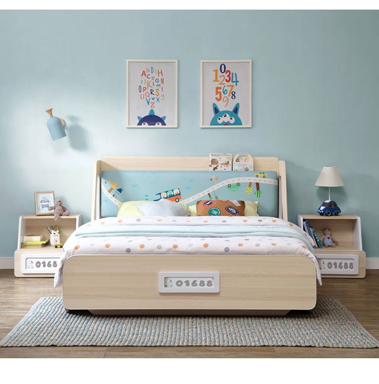 林氏木业儿童床卧室家具男孩单人床12米小床儿童房创意卡通汽车床eq1