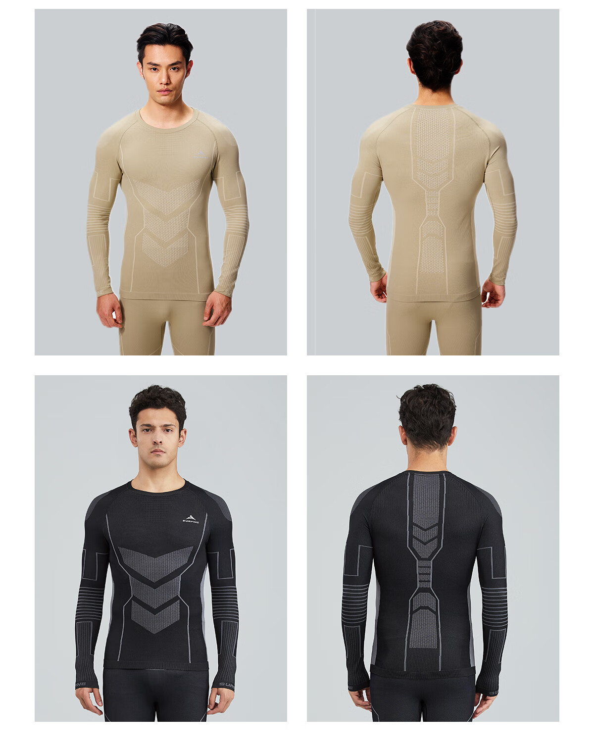 SURPINE Reverse Cold Series Ski Thermal Quick-Dry Shirt for Men And Women, Moisture-Wicking Breathable Running Functional Underwear 12