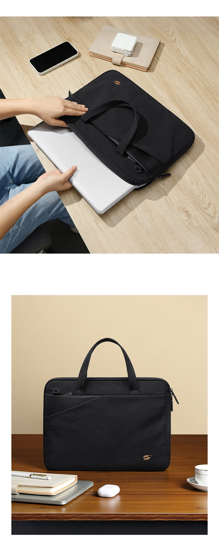 GOLF Women's Laptop Bag Lightweight Business Briefcase 14-inch Notebook File Bag Large Capacity Shoulder Crossbody Bag 19