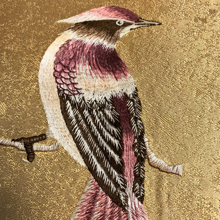 伊尔雅新中式喜鹊梅花图案私人定制3d中式高端刺绣独秀壁画独提定制整