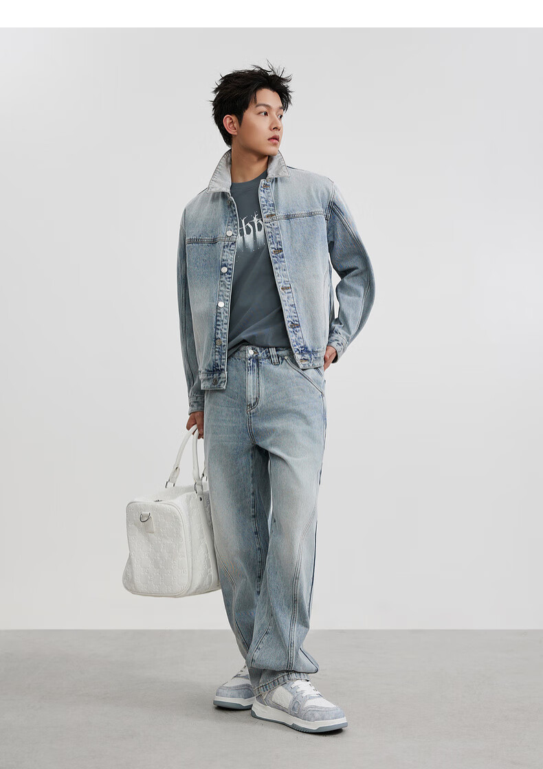 CABBEEN Vintage Blue Denim Jacket Men Fashion Urban 2026 Spring Structured Stylish Denim Jacket 17