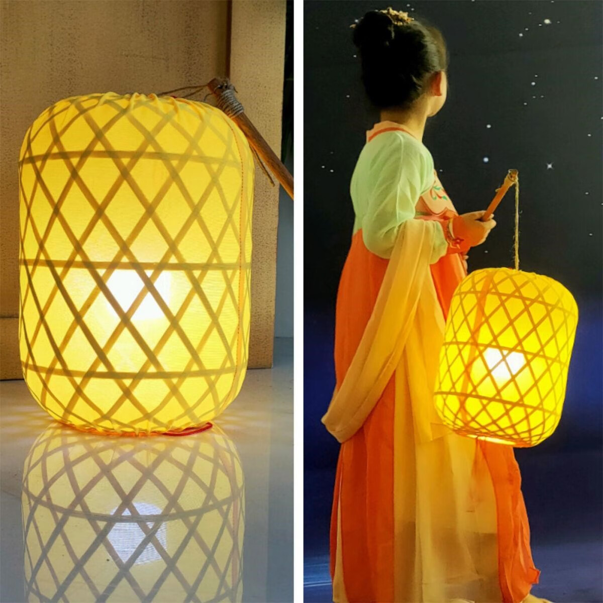 传统油纸灯笼竹编灯笼吊灯油纸手工传统竹子灯罩古风茶室民宿饭店火锅