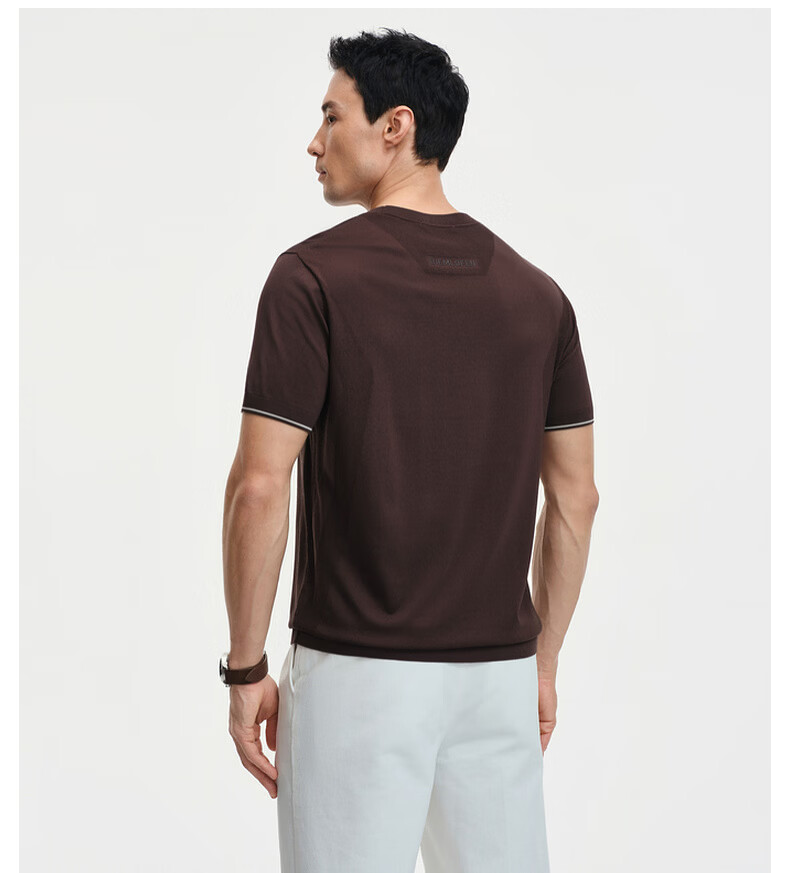 Biyinlefen [Qingquan Sha] 2026 Spring Summer New Men's Casual Commuter Cool Stretch Short Sleeve Crew Neck Knit Shirt 7