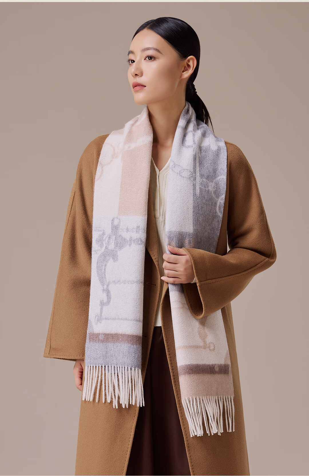 Shanghai Story 100% Cashmere Scarf Women Autumn Winter New Extended Shawl Gift for Mom Neck Warmer New Year Birthday Gift Box 5