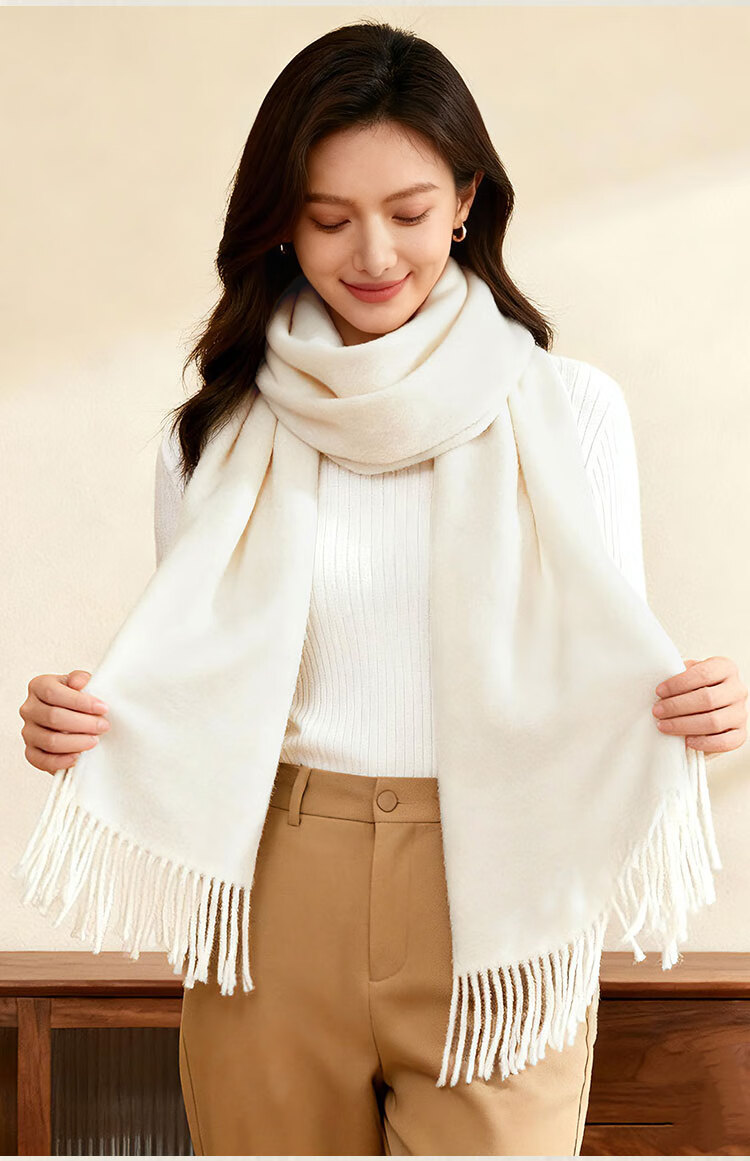 Jingsu [JD Own Brand] 100% Cashmere Scarf Women Autumn Winter Shawl Warm Neck Warmer Gift Box Set 8