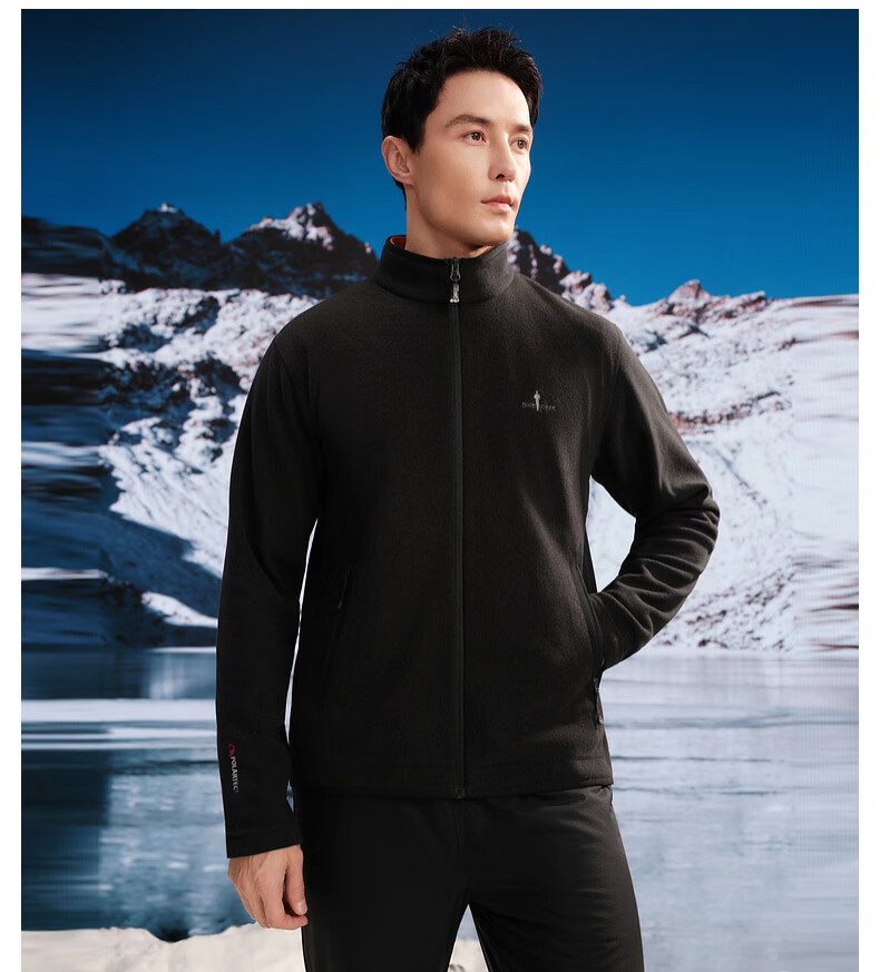 Biyinlefen POLARTEC Fleece New Technology 2025 Autumn Winter Men's Outdoor Stand Collar Knitted Jacket 14