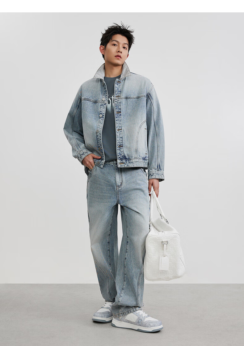 CABBEEN Vintage Blue Denim Jacket Men Fashion Urban 2026 Spring Structured Stylish Denim Jacket 15