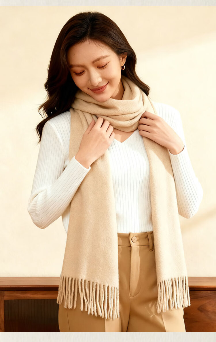 Jingsu [JD Own Brand] 100% Cashmere Scarf Women Autumn Winter Shawl Warm Neck Warmer Gift Box Set 4
