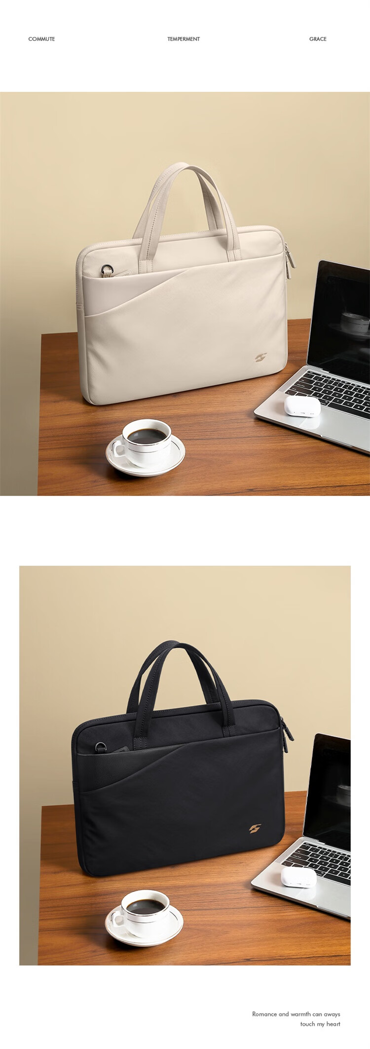 GOLF Women's Laptop Bag Lightweight Business Briefcase 14-inch Notebook File Bag Large Capacity Shoulder Crossbody Bag 18