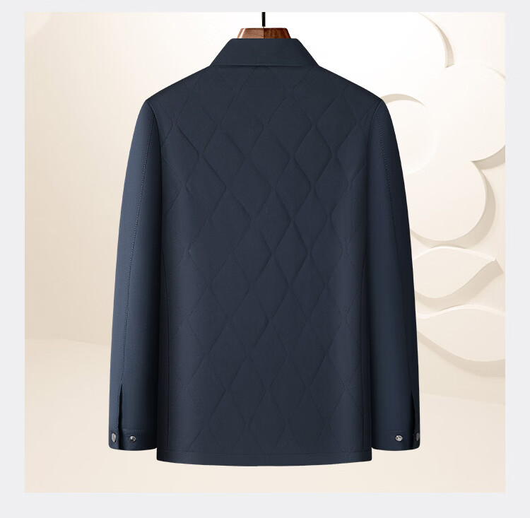 MONTAGUT Men's Cotton Padded Jacket Winter Lapel Quilted Daily Commuter Coat Navy Blue Size 56 13