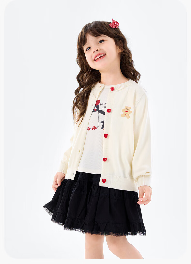 Dudu Kids Girls Cotton Sweater Spring Baby Academy Style Top Navy Blue 130 10