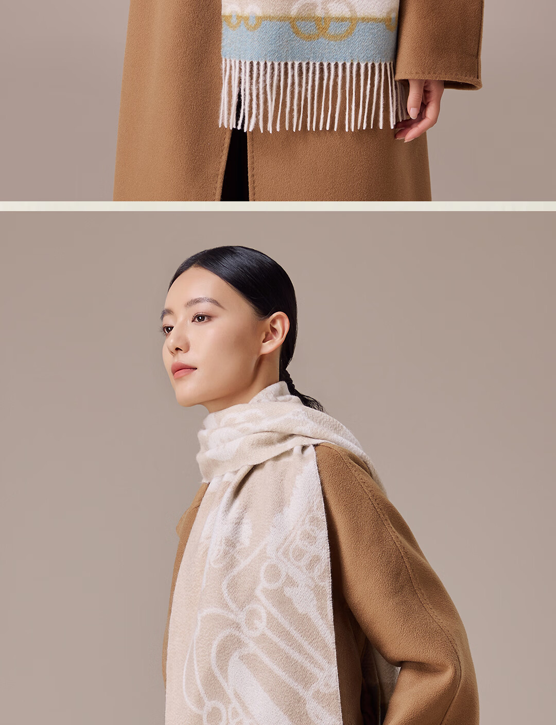 Shanghai Story Autumn Winter New 100% Cashmere Extended Scarf Jacquard Neck Warmer Gift Box for Elders Mom Mother's Day Birthday Gift 14