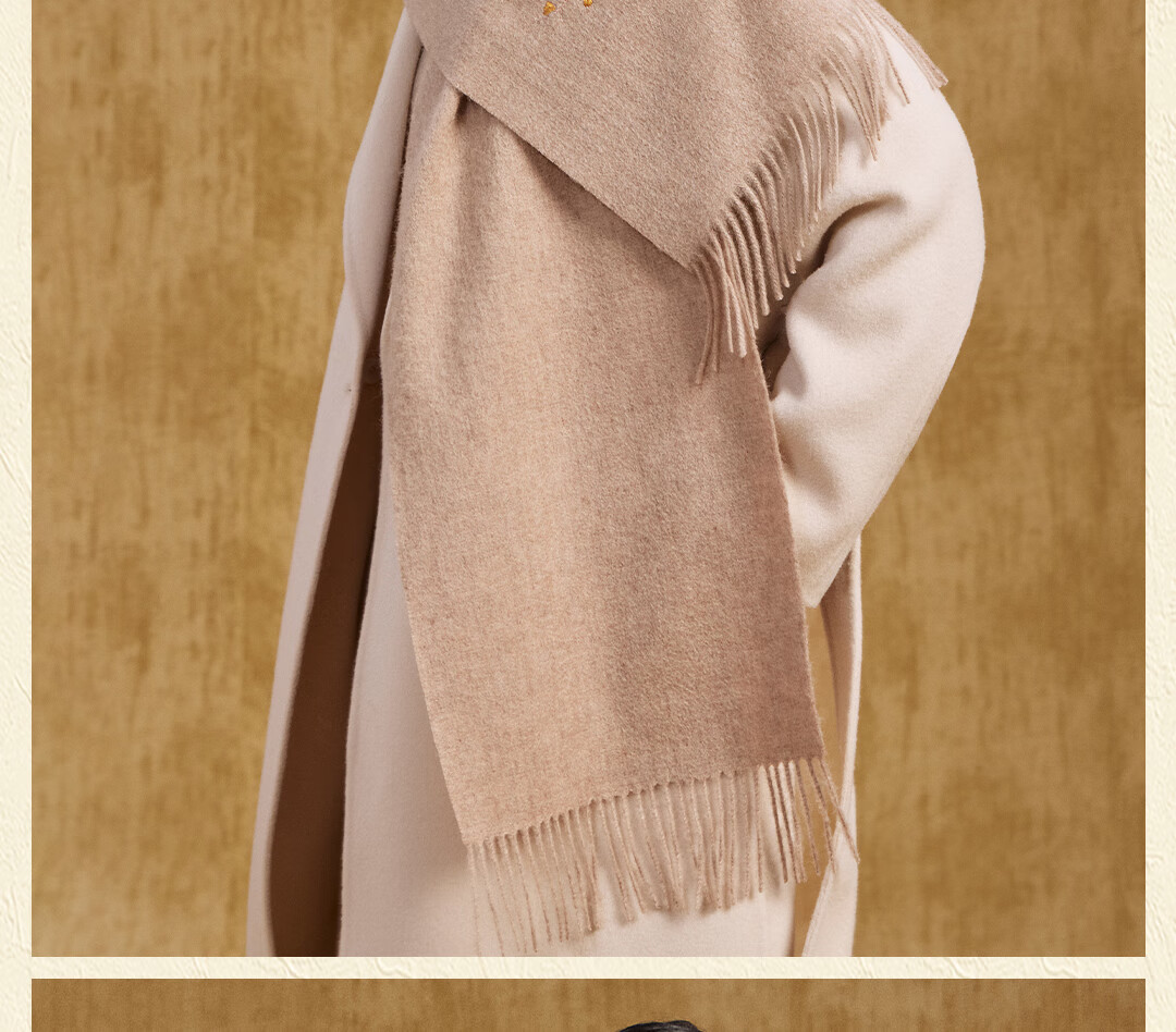 Shanghai Story Extended Embroidery 100% Wool Scarf Gift for Elders and Mom New Year Birthday Autumn Winter Shawl Wrap 12