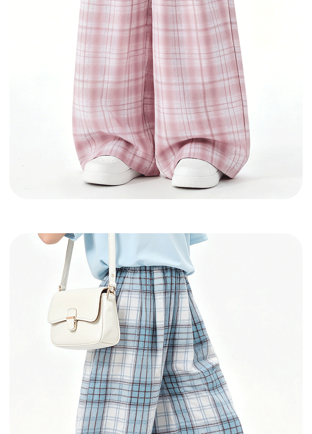 Disney Kids Fashion Children's Set 2026 Autumn New Korean Style Girls' Plaid Wide-Leg Pants Trendy Girl Fall Outfit 26