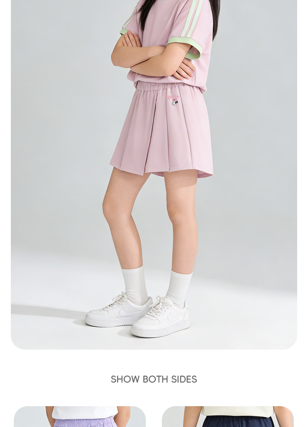 Disney Kids Cartoon Girls Dress 2026 Summer New Sports Children's Skirt Fashionable School Style Girls Pleated Skirt 25