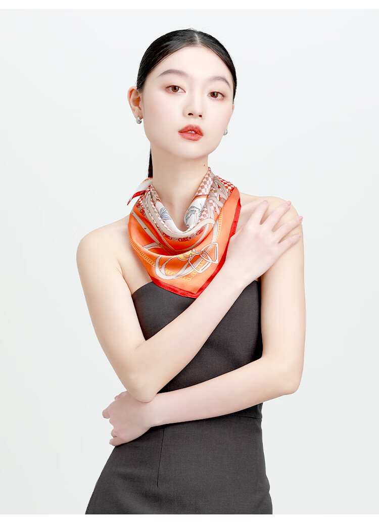 5161 Premium 100% Mulberry Silk Scarf Small Square Neck Scarf 2025 New Printed Hair Tie Gift 21