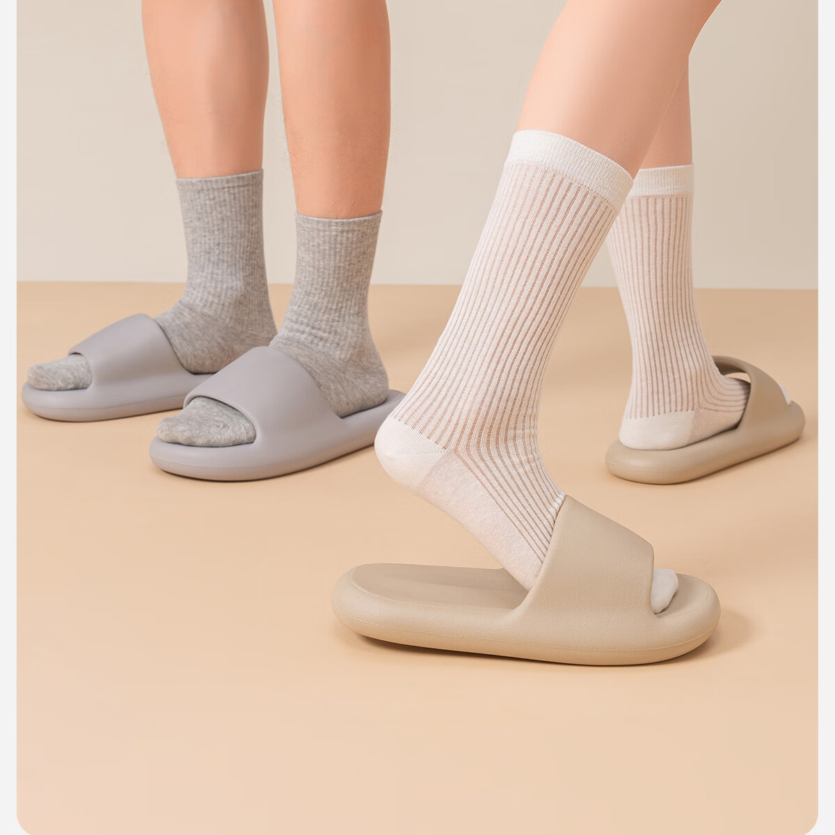 Runrou Antibacterial Odor-Resistant Men's Summer Thick-Soled Soft-Feel Non-Slip Indoor Home Bathroom Shower Slippers 3