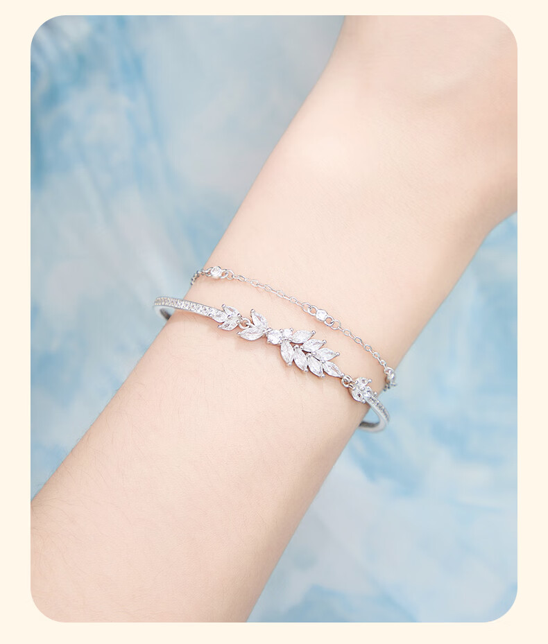 Lao Feng Xiang Silver Bracelet Women's 2026 New Tassel Peace Double Layer Bracelet Birthday Anniversary Gift for Girlfriend Wife 9