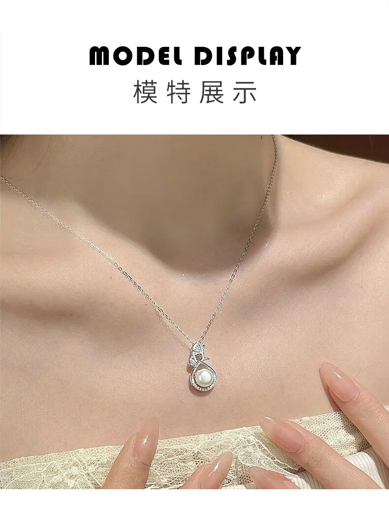 King Tai Fook S925 Silver Necklace Carnation Pearl Pendant Niche Light Luxury Jewelry Birthday Gift for Girlfriend 14
