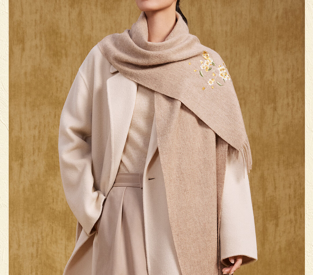 Shanghai Story Extended Pure Wool Embroidered Scarf Birthday Gift for Elders and Moms Autumn Winter New Shawl Wrap Elegant Outerwear 5