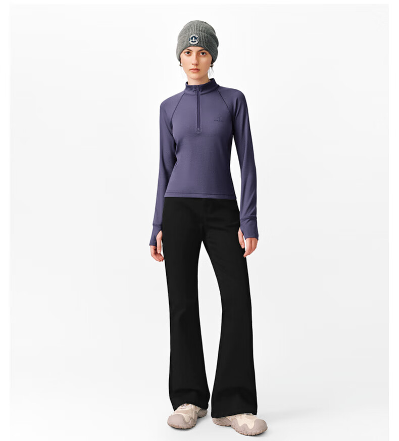 Biyinlefen [Sun Protection Quick-Dry] Women's Top for Spring And Autumn, Casual Outdoor Sports Style, Moisture-Wicking Comfortable Stand-Collar Long-Sleeve T-Shirt 14