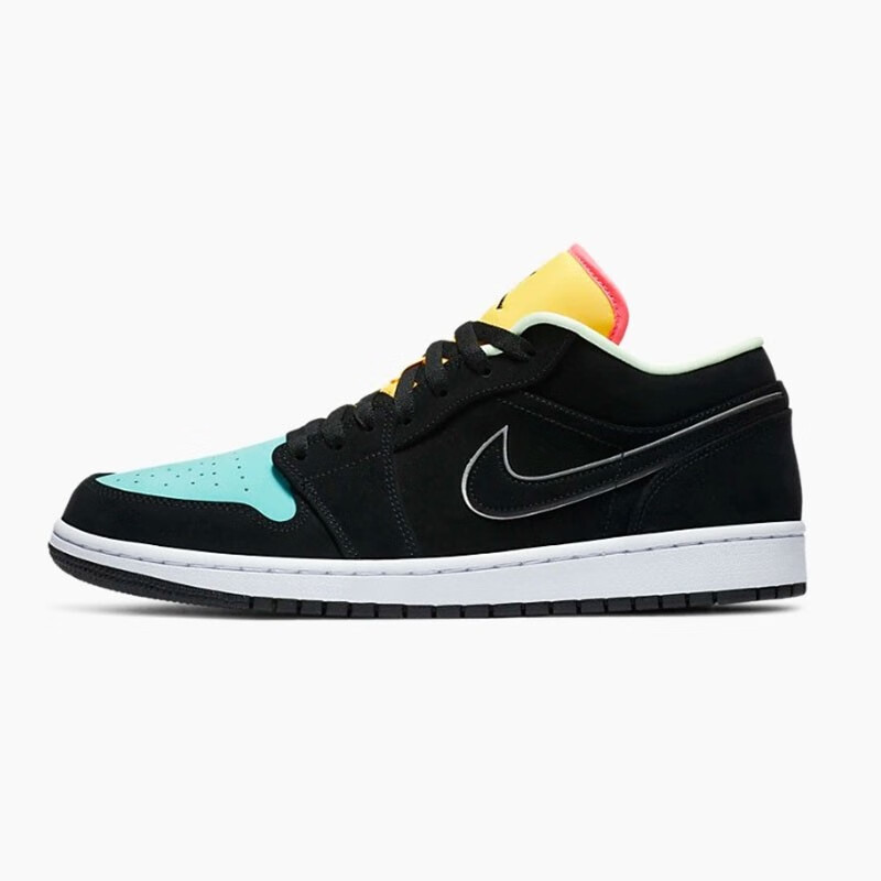 耐克(nike)jordan 1 low aj1低帮男子篮球鞋 553558 黑绿脚趾553558