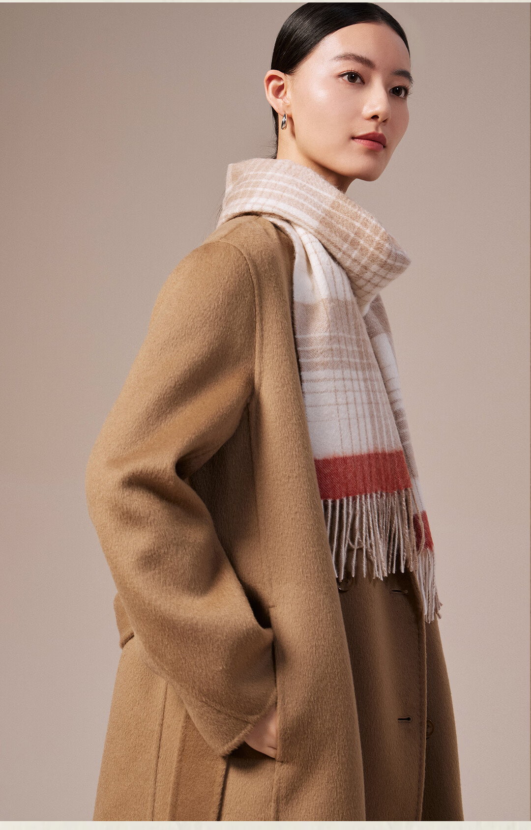 Shanghai Story Autumn Winter 100% Cashmere Scarf Thickened Plaid Neck Warmer New Year Birthday Gift for Women Girlfriend Gift 10
