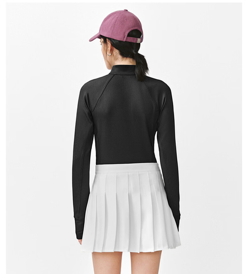 Biyinlefen [Sun Protection Quick-Dry] Women's Top for Spring And Autumn, Casual Outdoor Sports Style, Moisture-Wicking Comfortable Stand-Collar Long-Sleeve T-Shirt 9