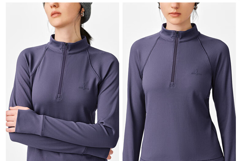 Biyinlefen [Sun Protection Quick-Dry] Women's Top for Spring And Autumn, Casual Outdoor Sports Style, Moisture-Wicking Comfortable Stand-Collar Long-Sleeve T-Shirt 15