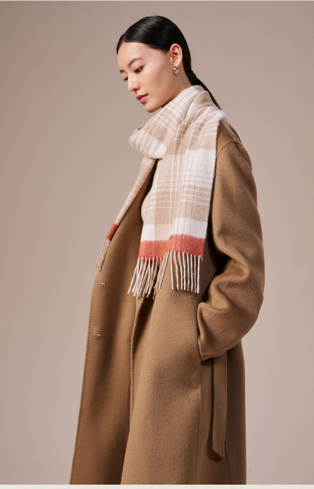 Shanghai Story Autumn Winter 100% Cashmere Scarf Thickened Plaid Neck Warmer New Year Birthday Gift for Women Girlfriend Gift 11