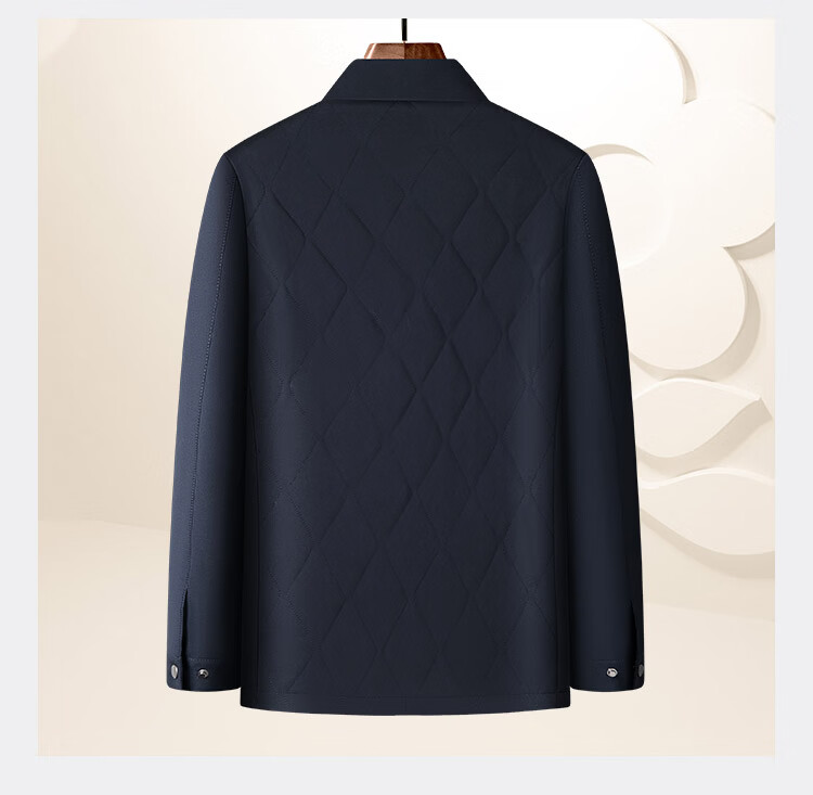 MONTAGUT Men's Cotton Padded Jacket Winter Lapel Quilted Daily Commuter Coat Navy Blue Size 56 10