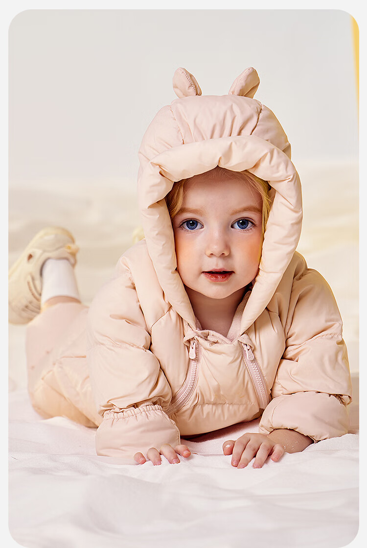 Minibala Bala [Three-proof] Baby Infant Down One-piece Suit with Hand and Foot Covers, Warm, Three-proof Belly Protection, Thickened Cold-resistant New Model 8