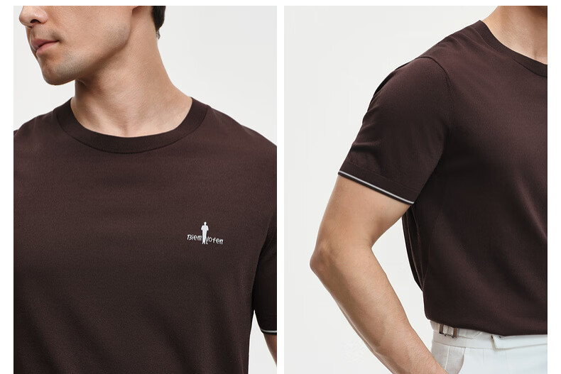 Biyinlefen [Qingquan Sha] 2026 Spring Summer New Men's Casual Commuter Cool Stretch Short Sleeve Crew Neck Knit Shirt 9