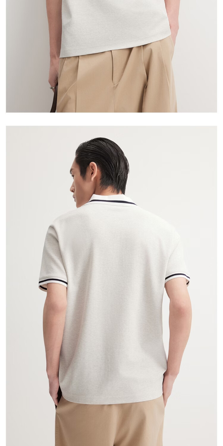 JACK&JONES Men's Spring Cooling Polo Shirt Seagull Collar Comfortable Waffle Texture Short Sleeve 226106014 12