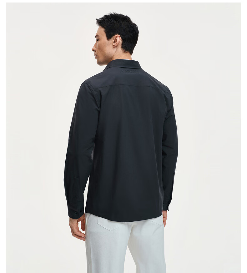 Biyinlefen [Ultra-Light Fabric] 2026 Spring New Men's Casual Commuter Lightweight Soft Solid Color Long Sleeve Polo Shirt 11