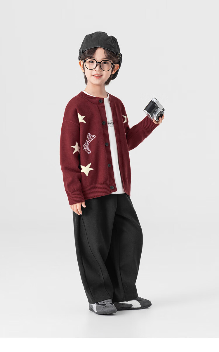 Duoduo Home [Year of the Horse New Clothes] Boys' Knitted Sweater 2026 Spring Autumn Cartoon Embroidered Stylish Children's Warm Innerwear Sweater 12