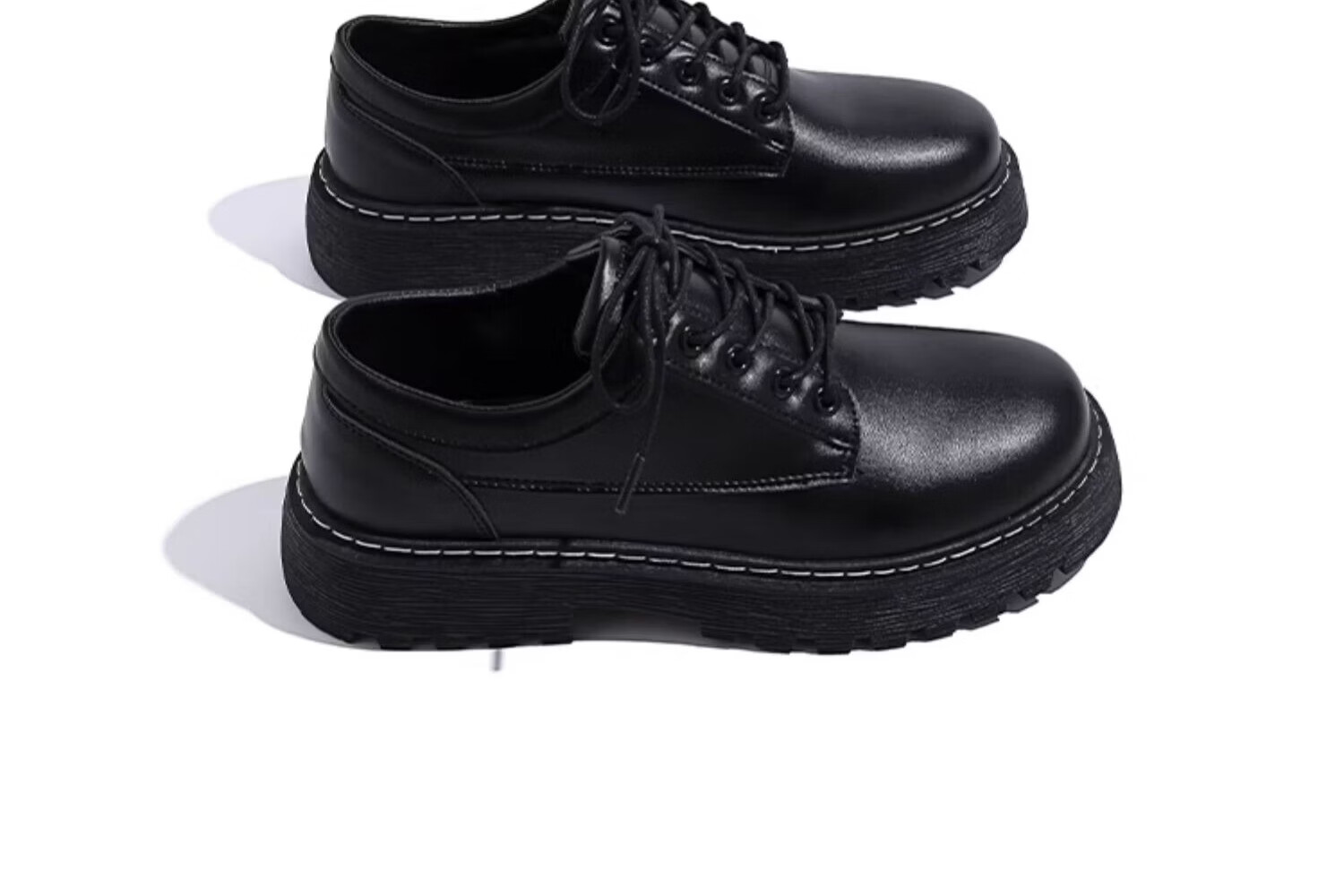 Global Black Leather Men's Shoes 2026 Spring New British Style Trendy Premium Formal Thick Sole Derby Shoes for Men 7